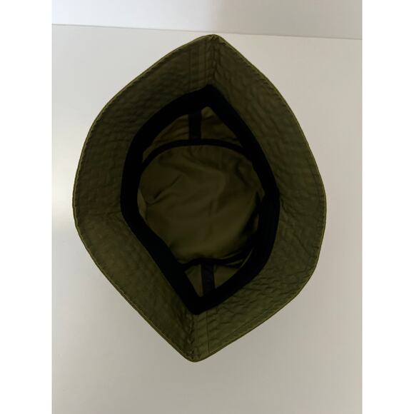 AllSaints Neve Women's Bucket Hat Khaki Green Cotton Classic Logo Patch - Picture 3 of 9